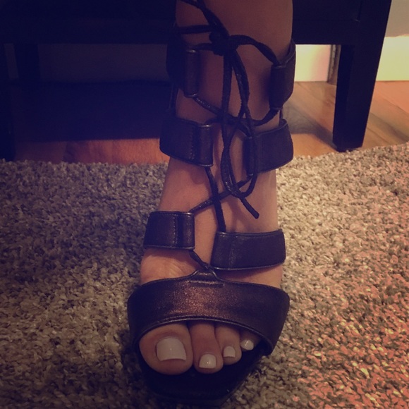 Brown Jessica Simpson Lace Up Heels