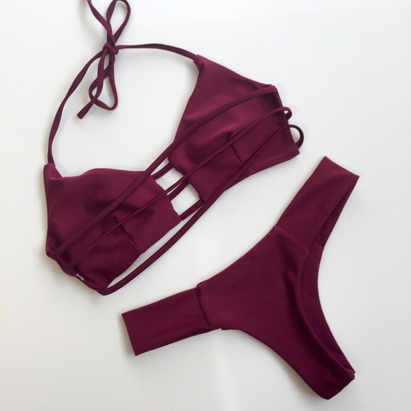 Burgundy bikini set sw110 - Picture 2 of 2