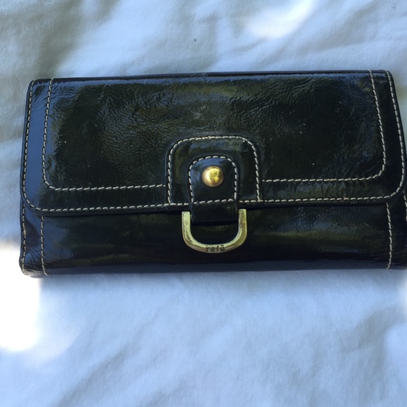 Rafe black patent leather wallet