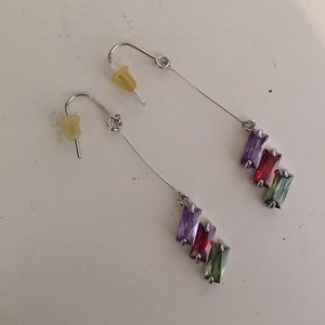 Rainbow dangly earrings