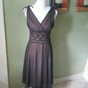Black dress with cream under tone