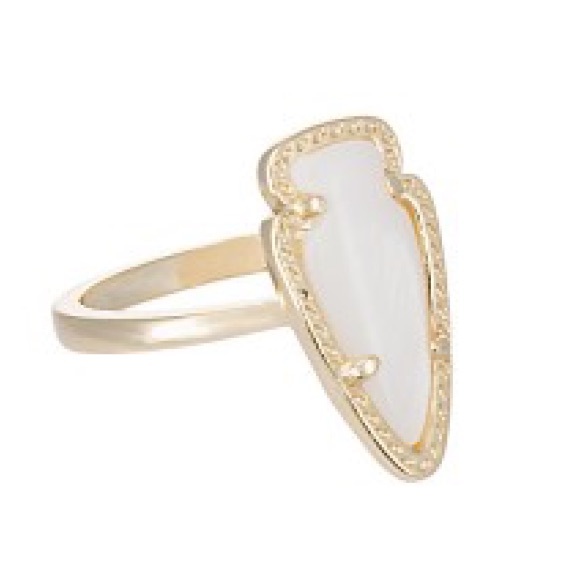 Kendra Scott "Skylen" ring white pearl/gold