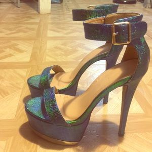 Strappy platform heels