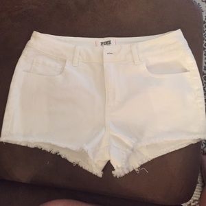 VS Pink white denim shorts