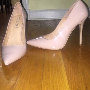 Office. Patten Leather Point Toe Pumps.