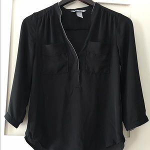 H & M black 3/4 sleeve blouse