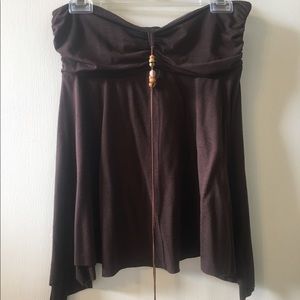 Brown flowing sleeveless top
