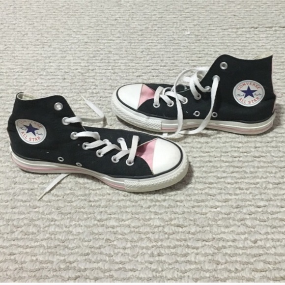 Black and Pink High Top Converse