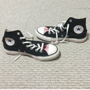 Black and Pink High Top Converse