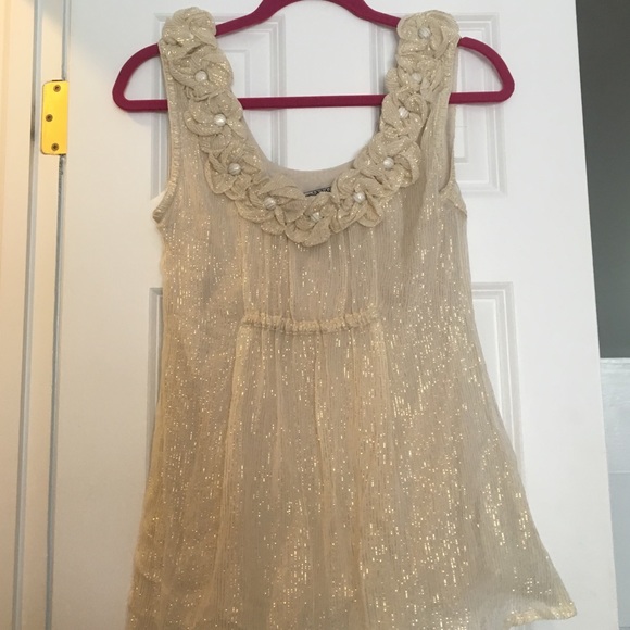 BEAUTIFUL Gold Anthropologie Top
