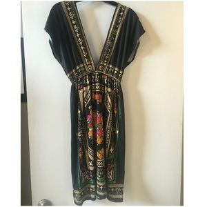 Black floral low cut dress