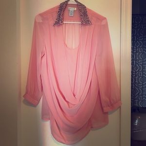 Light pink sheer blouse
