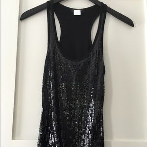 Razor back sequined tank top