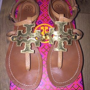 Tory Burch logo gladiator sandal