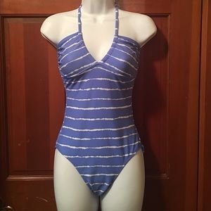 Blue with white stripe one piece