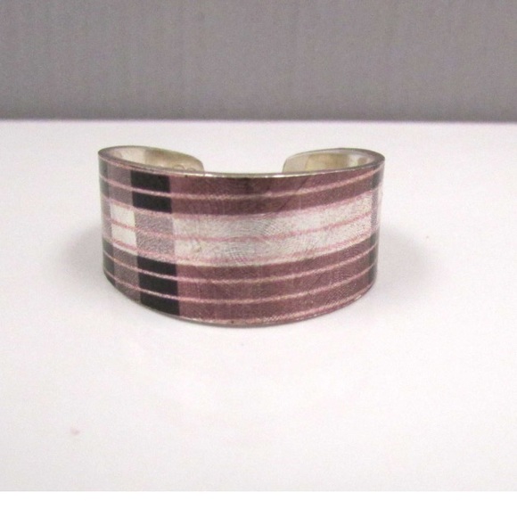 Narrow Ring Pink Plaid