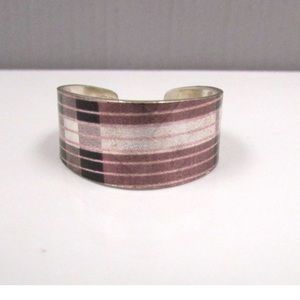 Narrow Ring Pink Plaid
