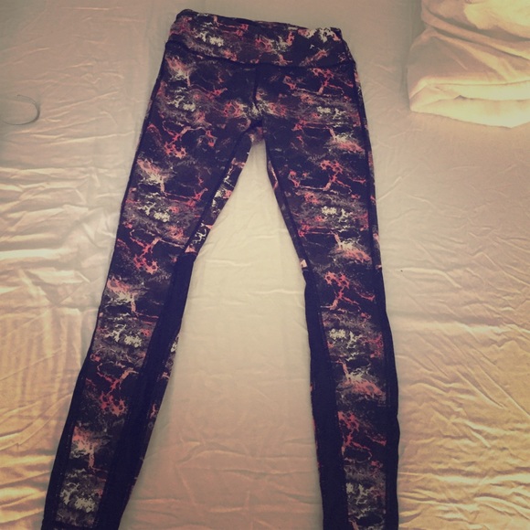 Multicolored mesh cut out Lululemon pants