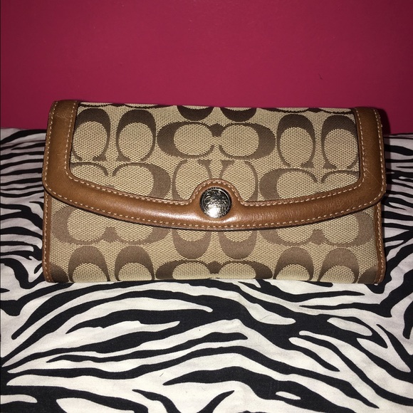 Authentic Coach large wallet with checkbook insert