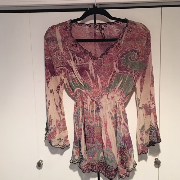 Hippie, boho sheer shirt
