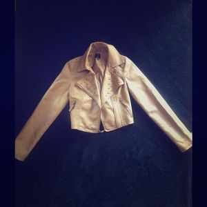 Tan leather Moto jacket