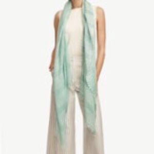 Ann Taylor Soft Seafoam Green Striped Scarf