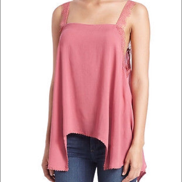 Intimately Free People lace Dobby dot cami rose