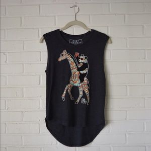 Panda & Giraffe tank top