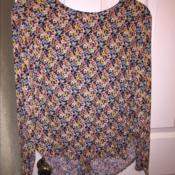 H&M high low floral blouse