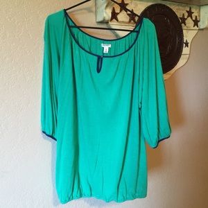 Old Navy Green Blouse 3/4 sleeves size XL