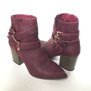 Burgundy Ankle Booties
