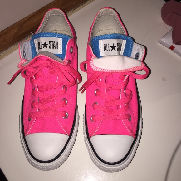 Converse Shoes - Hot Pink Double Tongue Converse Sneakers