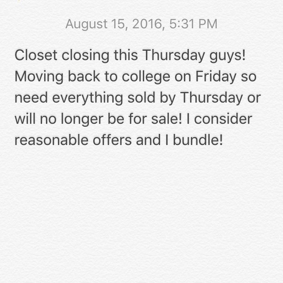 Closet closing this week!