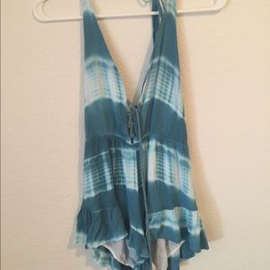 Aqua tye dye romper