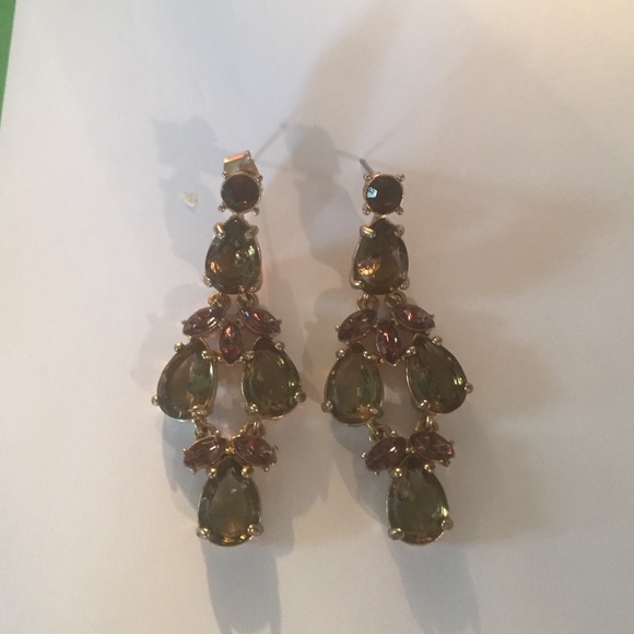 Champagne crystal chandelier earrings.