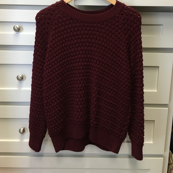 Top shop Maroon large stitch sweater. Size US 6