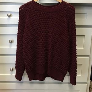 Top shop Maroon large stitch sweater. Size US 6
