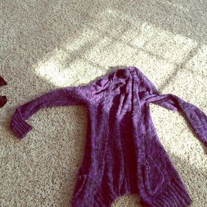 Dark Purple Knit Cardigan