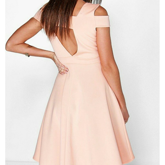 SOLD ♏Apricot High Low Dress with Plunge - Picture 2 of 3