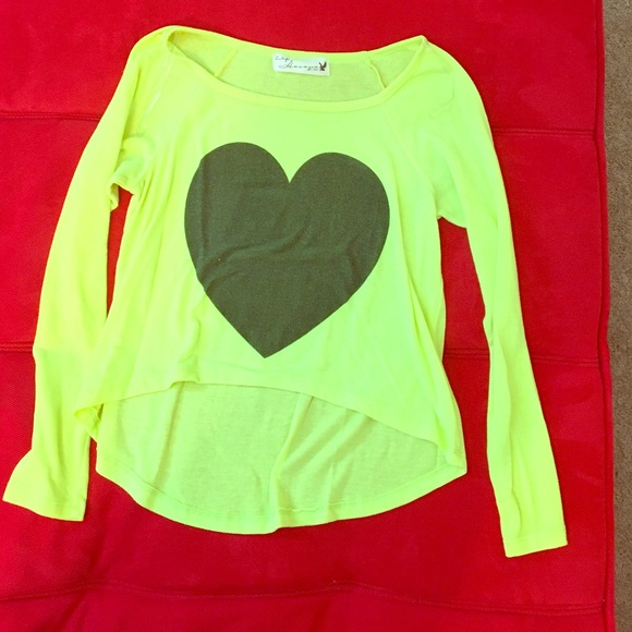 Yellow Vintage Havana Long Sleeve Heart Tee