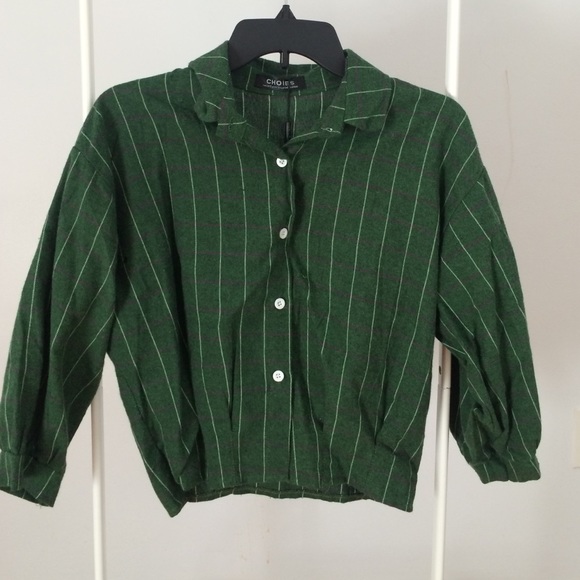 NWT Choies Crop Top Plaid Shirt