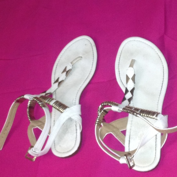 White & gold sandals