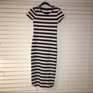 French connection navy and white stripe dress