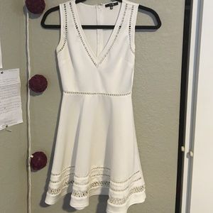 White v-neck dress