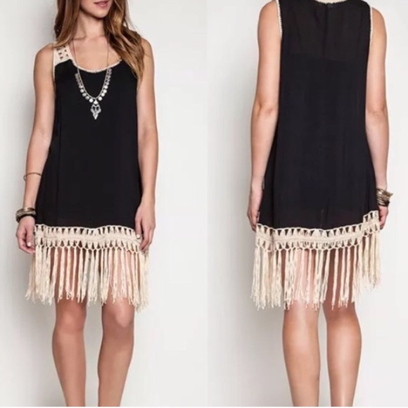 Dresses & Skirts - ✨ Last One ✨Boho Black Sleeveless Dress Sz Small