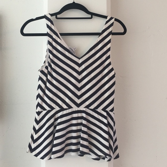 Express striped peplum top - Picture 2 of 3
