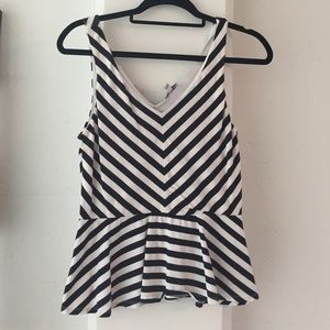 Express striped peplum top