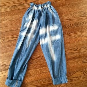 Washed Denim Harem Pant