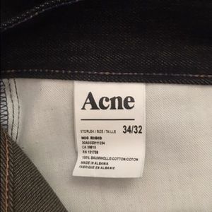 Acne Jeans - New Acne Men’s Dark Blue Jeans "Mic Rigid" 34/32 Acne Jeans - New Acne Men’s Dark Blue Jeans "Mic Rigid" 34/32
