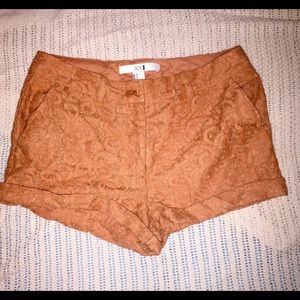 nude lace shorts